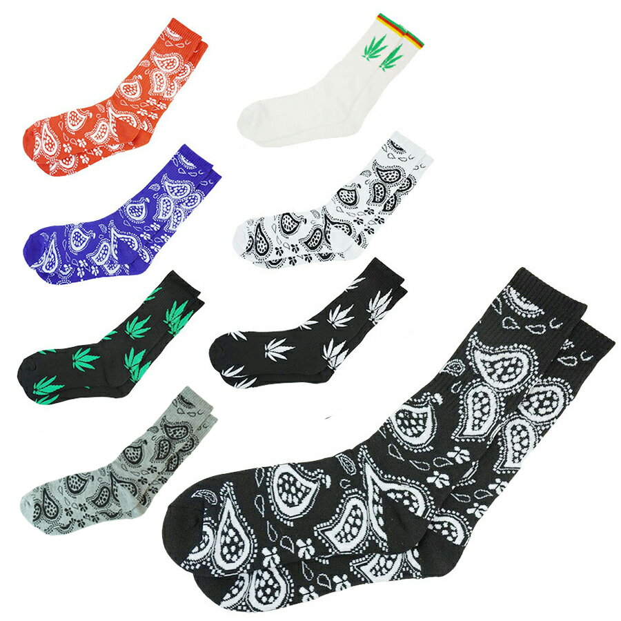 ڥåݥбġۥ PATTERN RIB SOCKS ֥å ڥ꡼ BANDANA WHITERED...