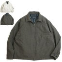 男女兼用 ジャケットPUFF ZIP UP BLOUSON パフジップアップブルゾンLAUNCH BASIC TRADEラウンチベーシックトレードIVORY（アイボリー）KHAKI/NAVY（カーキネイビー）長袖シャツ ジャケット 男女兼用 中綿 ギンガムチェック オフホワイト