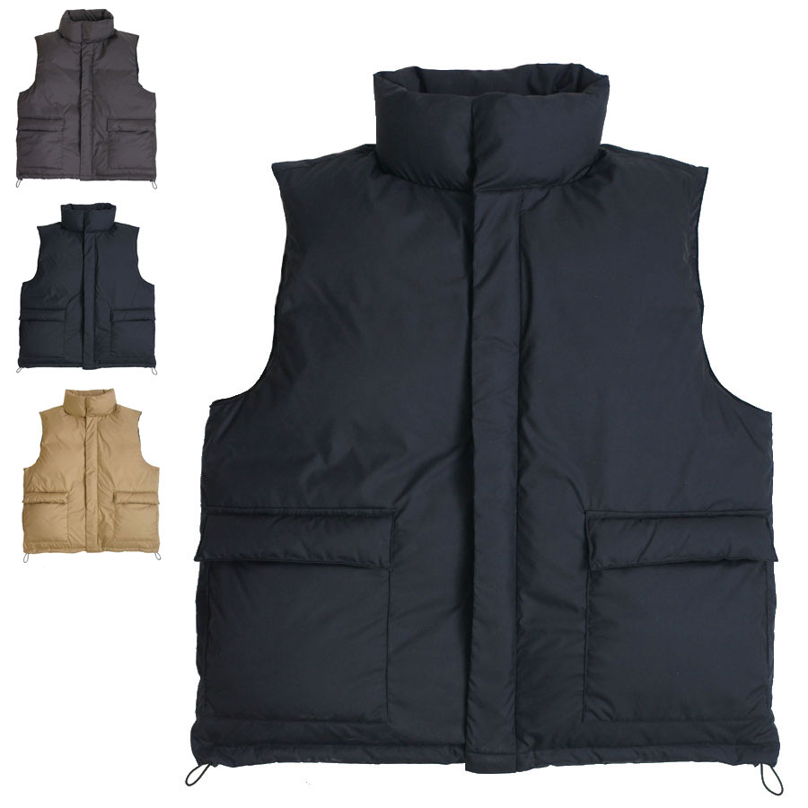 フェザー ダウンベストFEATHER DOWN VESTLAUNCH BASIC TRADE ラウンチベーシックトレードBLACK(ブラック) BROWN(ブラウン) CAMEL(キャメル)メンズ 男 ダウンべスト ナイロン