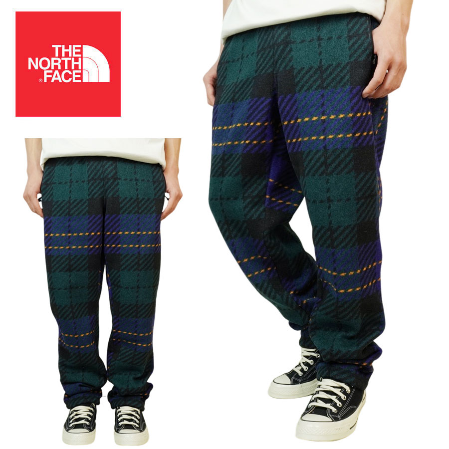 ノースフェイスTHE NORTH FACEメンズ パンツM PRNT GL PANTプリント フリース パンツPDRGNMICPLDPRNT チェック柄ボア ニットソー男性用 ズボン リラックス