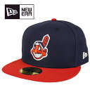 NEW ERA j[G59FIFTY pՃf INDIANS 5950 AUTHENTICCfBAX59tBteB[ I[ZeBbNNAVY/ RED (lCr[/bh)MLB Y Xg[g   X|[c S 싅 hJ pb`