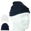 【クリックポスト対応可】DECKY デッキー男女兼用 ニットキャップWIDE RIB KNIT BEANIE ワイドリブニットビーニーWHITE(ホワイト) NAVY(ネイビー)帽子 紺 白