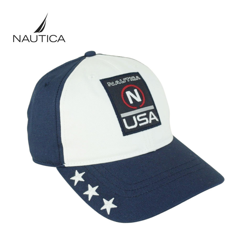 【クリックポスト発送】ノーティカ NAUTICA男女兼用 キャップHR0106 USA CAPUSAロゴキャップNAVY (ネイビー)白 紺 メンズ レディース ハット 90年代 ストリート 刺繍