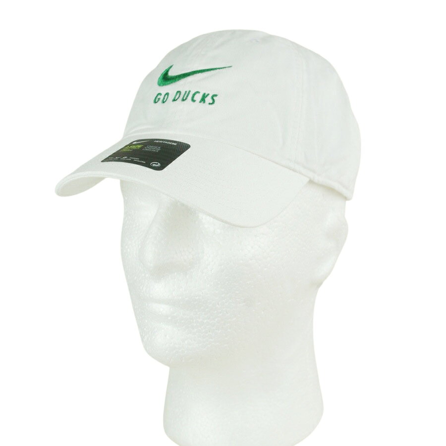 NIKE ナイキ男女兼用 キャップOREGON DUCKS BIG HERITAGE 86 STRAPBACK CAPオレゴン ダックス キャップWHITE(ホワイト)白 緑 メンズ レディース フットボール 男女兼用 ロゴ