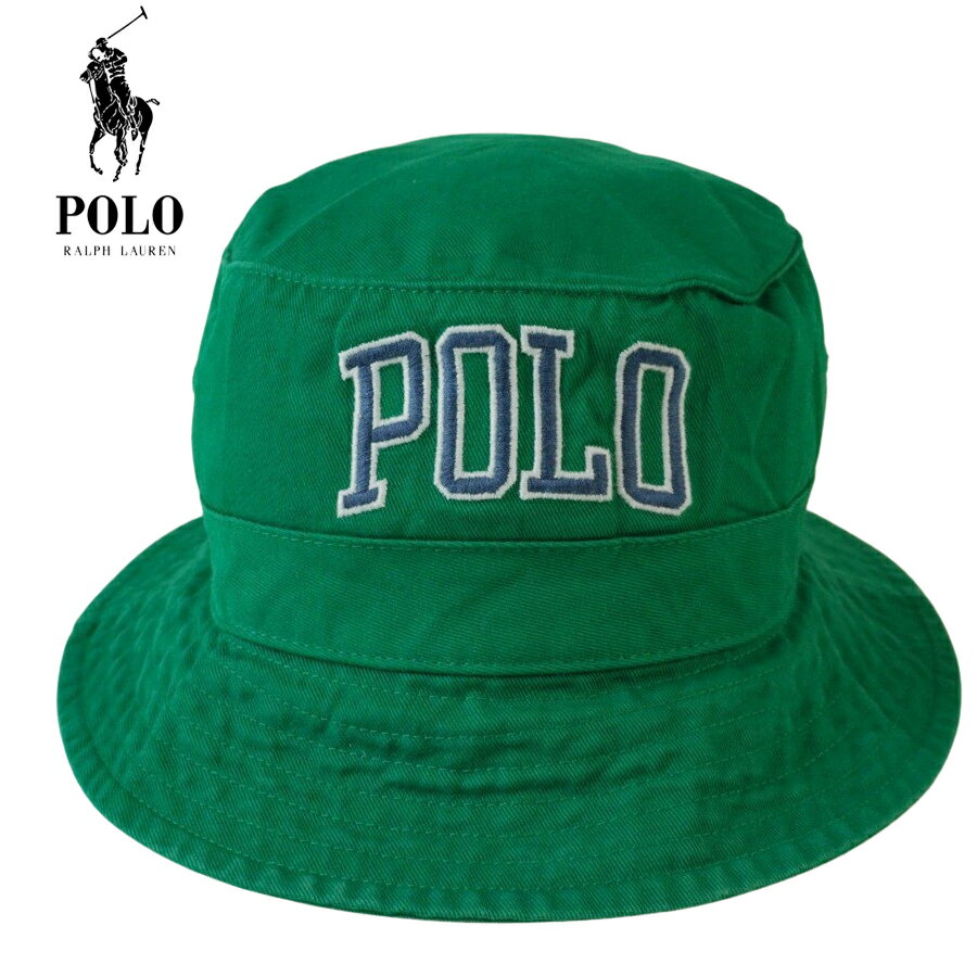 ポロ ラルフ ローレン 【クリックポスト対応可】男女兼用 ハットポロ ラルフローレンPOLO RALPH LAURENBUCKET HAT バケットハットGREEN(グリーン)帽子 メンズ レディース 緑 ロゴ 刺繍