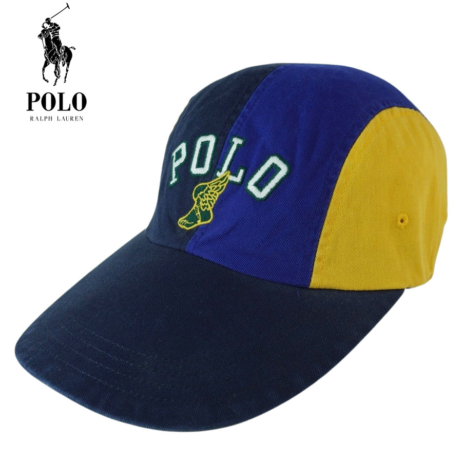 【クリックポスト対応可】男女兼用 キャップポロ ラルフローレンPOLO RALPH LAURENLONG BRIM CAPロングブリムキャップMULTI(マルチ)帽子 メンズ レディース ロゴ 刺繍 青 黄色 パネル