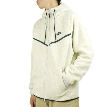 ナイキ NIKE男女兼用 パーカーAS M NSW WR HOODIE TCH ICON SHボアパーカーOFFWHITE(オフホワイト）BLACK(ブラック)メンズ　レディース 白 黒