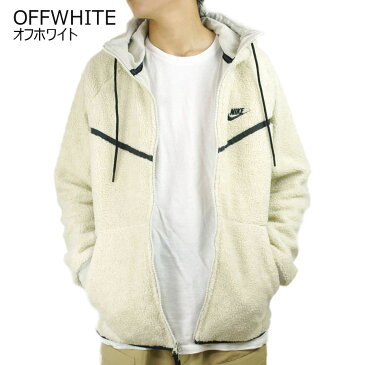 ナイキ NIKE男女兼用 パーカーAS M NSW WR HOODIE TCH ICON SHボアパーカーOFFWHITE(オフホワイト）BLACK(ブラック)メンズ　レディース 白 黒