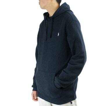 POLO RALPH LAUREN ポロラルフローレンM ONE POINT PONY WAFFLE PULLOVER PARKAメンズ ワンポイントワッフルパーカーAVIATR NVY(ネイビー)サーマル 紺 ロゴ フーディー