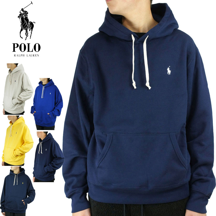 ラルフローレンPOLO RALPH LAUREN ポロラルフローレン 男女兼用パーカーPOLO ONEPOINTPONY PULLOVER PARKAワンポイントポニーパーカーネイビー グレーヘザー イエロー ブルーロゴ 刺繍 紺 青 黄色 オフホワイト