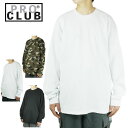 プロクラブ PRO CLUBメンズ Tシャツ THERMAL LS TEEヘビーオンス ロングスリーブサーマルTシャツ 長袖 ロンTBLACK(ブラック) WHITE（ホワイト）GREENCAMO(グリーンカモ)カットソー 無地 迷彩 インナー トップス 白 黒 男女兼用