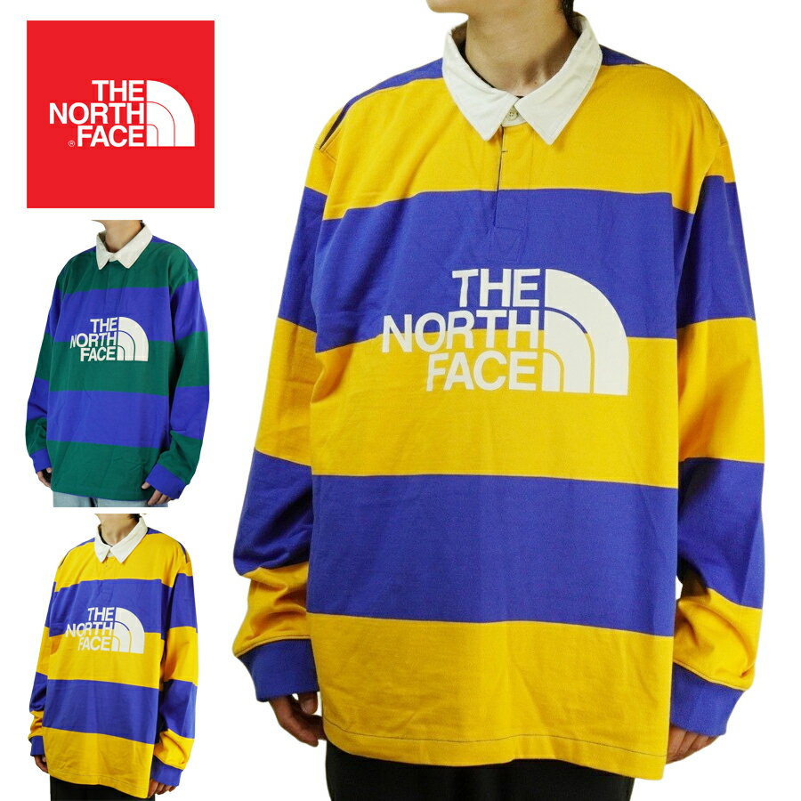 ノースフェイスTHE NORTH FACEメンズ ポロシャツM COLOR BLOCK RUGBY POLOカラー ブロック ラグビー ポロTNF BLUE/SUMMIT GOLD(ブルー/サミットゴールド)EVERGRN/TNFBLUE(グリーン/ブルー)男性用 上着 トップス ロンT ストリート 青 黄 ボー