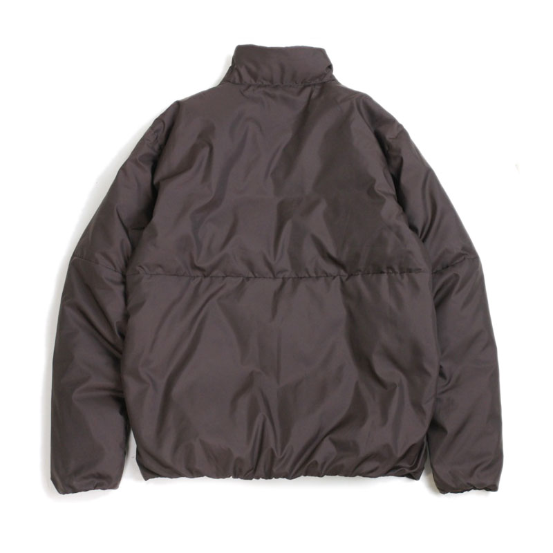メンズ ダウンジャケットI-N-O ZIP PULLOVER DOWN JACKET ジッププルオーバーダウンジャケットLAUNCH BASIC TRADEラウンチベーシックトレードBROWN(ブラウン) WHITE(ホワイト) BLUE STRIPE(ブルーストライプ)ナイロン キルティング 青　オフ