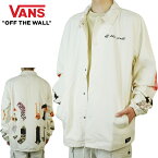 VANS ヴァンズ バンズメンズ ジャケットMN VANS X MOCA JACKETメンズ ヴァンズ × モカ ジャケットIVORY(アイボリー)コーチジャケット ライトアウター 男性用 スケーター コラボ オフ白