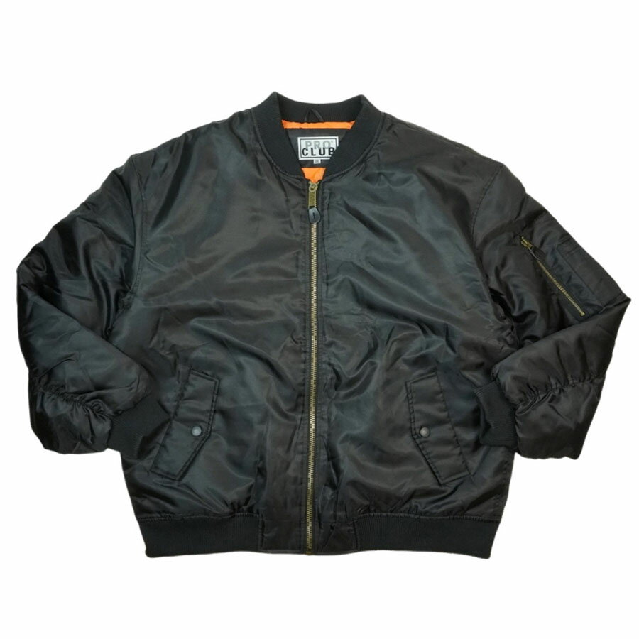 プロクラブ PRO CLUBメンズ ジャケット129 FLIGHT JACKETリバーシブル フライトジャケットブラック BLACKMA-1 無地 オレンジ 黒 ミリタリー 男女兼用