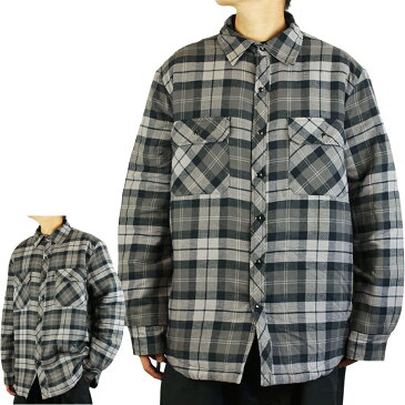 メンズ シャツ ジャケットBAYFASHION ベイファッションQUILTING SHIRTS JACKET キルティングシャツジャケットGREY BLACK(グレーブラック)メンズ 灰色 黒 チェック ストリート オーバーサイズ