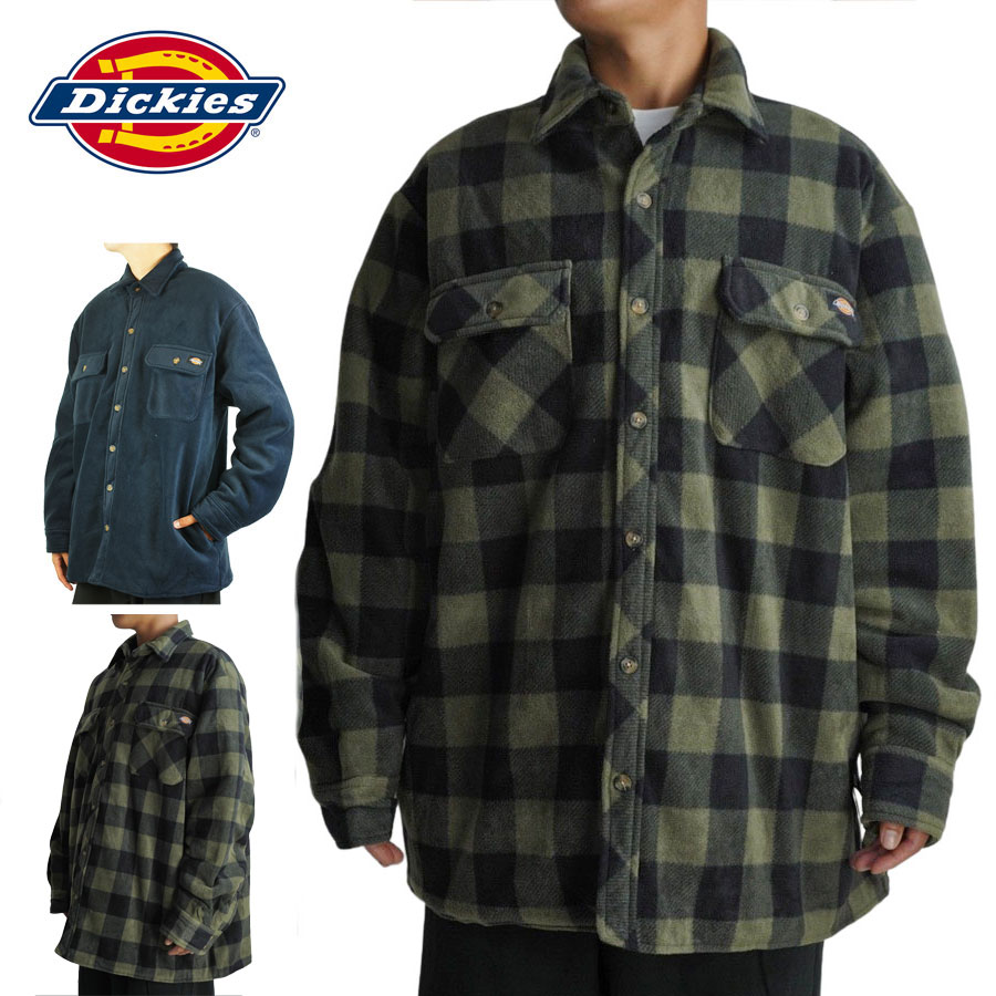 DICKIES ディッキーズメンズ シャツジャケットQUILTING SHIRTS JACKET キルティングシャツジャケットNAVY(ネイビー) OLIVE(オリーブ)紺 オリーブ 緑 黒 バッファローチェックTATOO ローライダー 作業着 大きめサイズ ストリート ゆったり