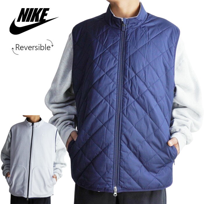 ナイキ NIKEメンズ ベストREVERSIBLE SYNTHETICFILL GOLF VESTリバーシブル シンセティックフィル ゴルフベストNAVY(ネイビー)フリース 水色 紺 キルティング スポーツ