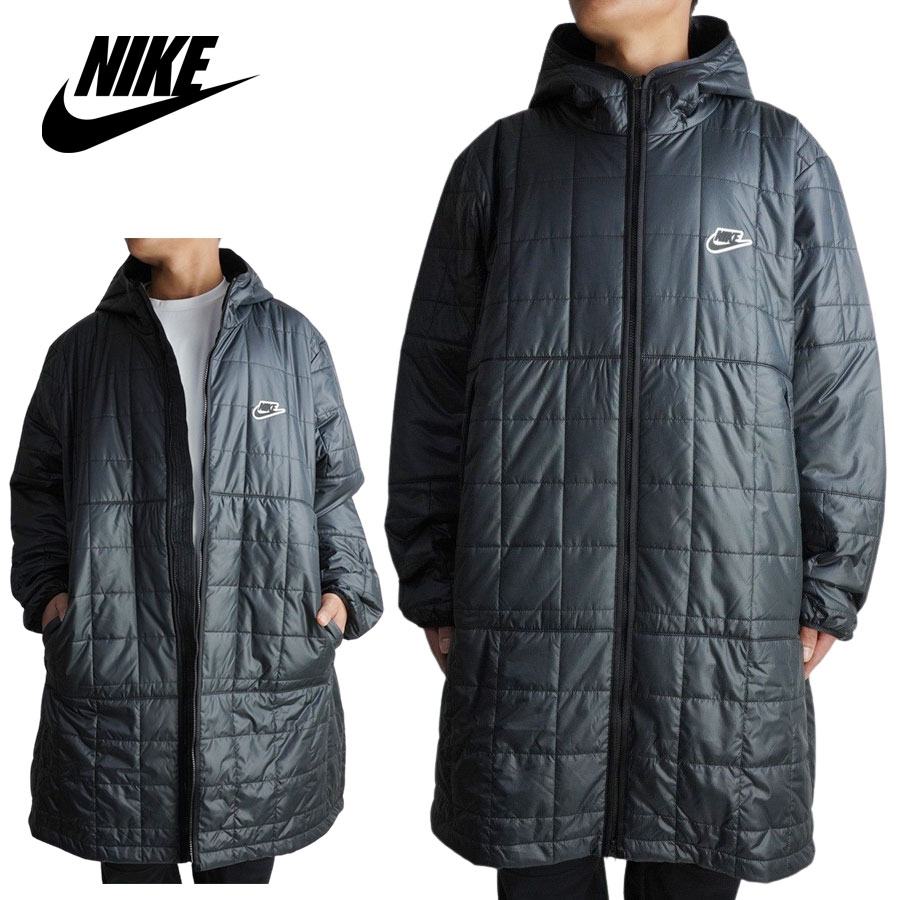 ナイキ NIKEメンズ ジャケットQUILTED SYNTHETIC FILL LONG COAT PARKAキルテッド シンセティック フィル ロング コート パーカーBLACK(ブラック)黒 中綿 スポーツ ロング ダウン ストリート