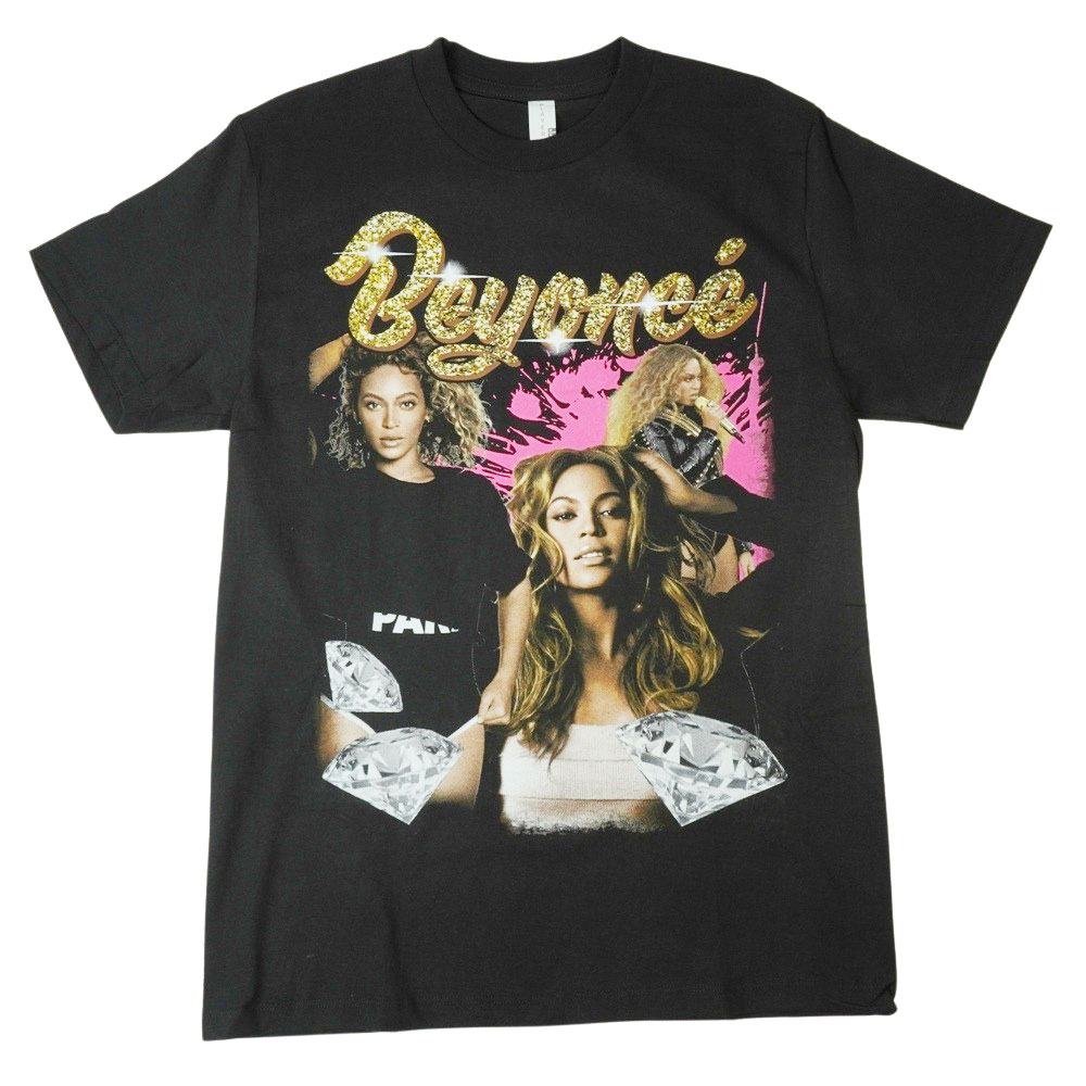 メンズ Tシャツ【クリックポスト対応可】BEYONCE RAP TEEビヨンセ Tシャツ アーティストTEEBLACK/GOLD/PINK(ブラック/ゴールド/ピンク)男女兼用 黒 TSHIRTS ミュージックストリート POP シンガー ロゴ