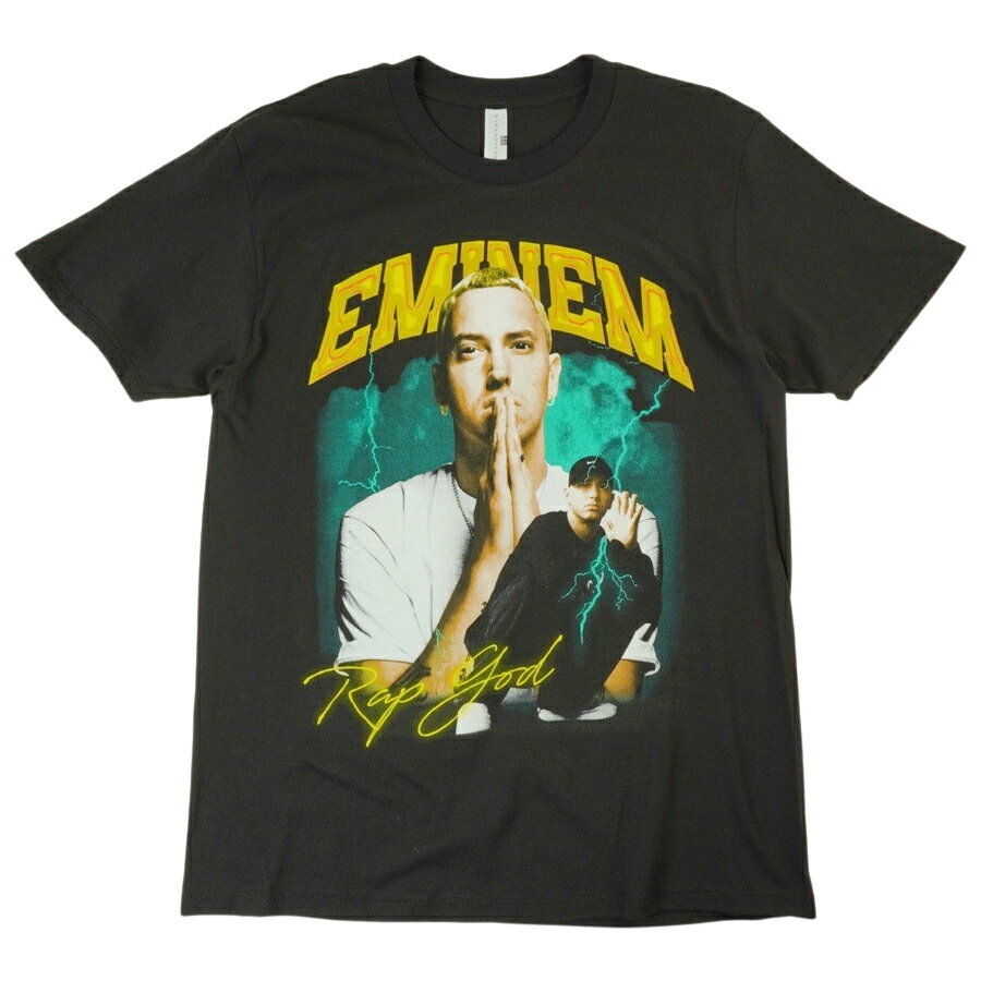 メンズ TシャツEMINEM RAP GOD TEEエミネム ラップ ゴッド Tシャツ ラップTBLACK(ブラック)アーティスト 歌手 プリント ミュージック イラスト ロゴ USA HIPHOP MUSIC ラップ