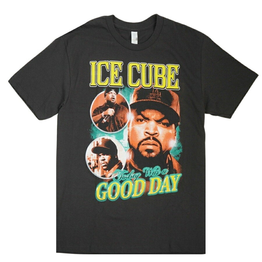 楽天THE MATERIAL WORLDメンズ Tシャツ【クリックポスト対応可】ICE CUBE RAP TEEアイスキューブ プリントTシャツBLACK（ブラック）男女兼用 黒 半袖 TSHIRTS ラッパーコンプトン HIPHOP ラップT 映画T