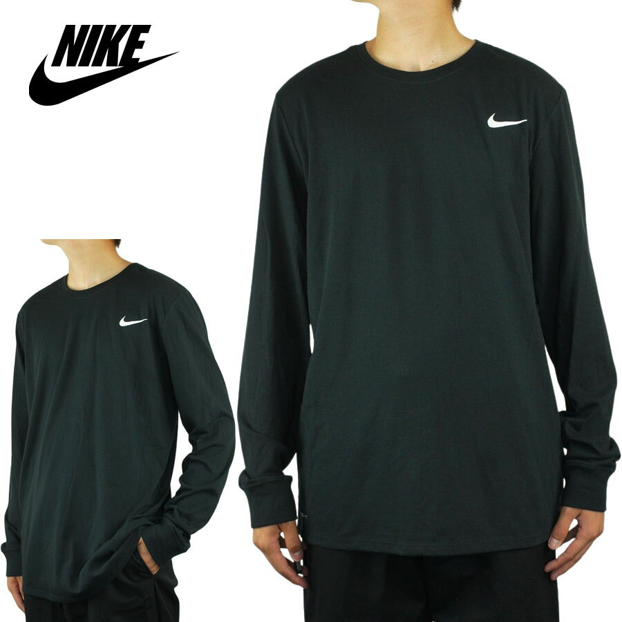 【クリックポスト対応可】NIKE ナイキメンズ ロンTDM8278-010 FT CHEST SWOOSH LS TEEワンポイントスウッシュロゴ長袖TシャツBLACK(ブラック）黒 白 ロングスリーブ ストリート スポーツ