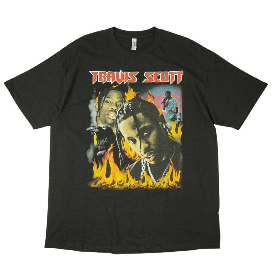 楽天THE MATERIAL WORLD【クリックポスト対応可】メンズ TシャツTRAVIS SCOTT LOGO TEE トラヴィス・スコット ロゴ Tシャツ ラップTBLACK（ブラック）アーティスト 歌手 プリント ミュージック イラスト USA HIPHOP RAP MUSIC