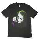 【クリックポスト対応可】メンズ TシャツJOKER FACE TEEジョーカーフェイスTシャツBLACK(ブラック)黒 映画 バットマン ヒースレジャー プリント