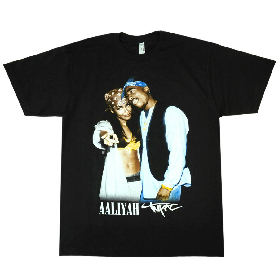 メンズ Tシャツ【クリックポスト対応可】2PAC AALIYAH TEETUPACアリーヤ Tシャツブラック 黒ラップT アーティスト 歌手 ミュージック ギャングスタレジェンド ラッパー USA R&B MUSIC レディース