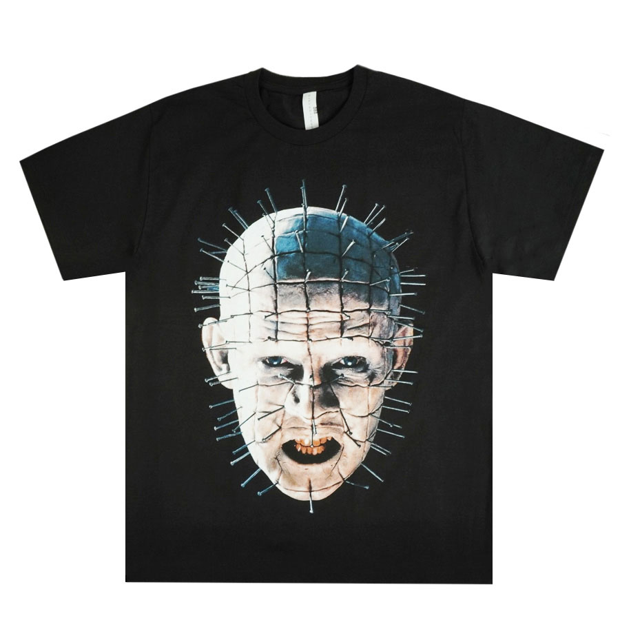 メンズ Tシャツ【クリックポスト対応可】HELLRAISER TEEヘルレイザー ピンヘッド Tシャツ映画Tシャツ MOVIE ブラック 黒男女兼用 半袖 TSHIRTS ホラー サイコパス 殺人鬼キャラクター フリークス 魔導士 レディース