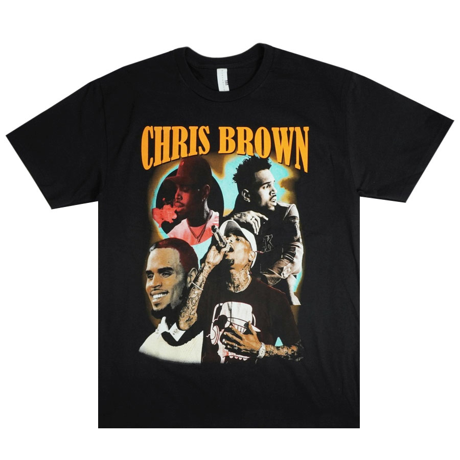 メンズ Tシャツ【クリックポスト対応可】CHRIS BROWN RAP TEEクリスブラウン Tシャツ ラップTシンガー ダンス R B 男女兼用 半袖 アーティストヒップホップ ブラック 黒 ラッパー ミュージックT