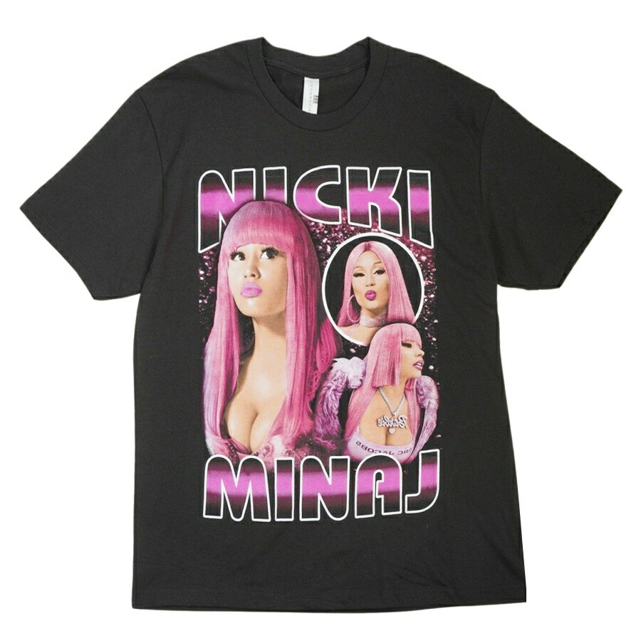 メンズ Tシャツ【クリックポスト対応可】NICKI MINAJ TEEニッキーミナージュ プリントTシャツBLACK(ブラック)男女兼用 黒 半袖 TSHIRTS ラッパーHIPHOP ラップT ミュージックT