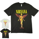 メンズ TシャツNIRVANA IN UTERO TEEニルヴァーナ イン・ユーテロ TシャツBLACK(ブラック) WHITE(ホワイト)アーティスト 歌手 プリント ミュージック イラスト ロゴ USA アルバム ROCK MUSIC