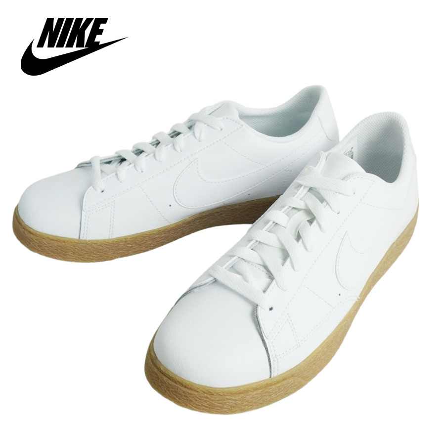 NIKE ナイキNIKE BLAZER LOW (GS)ブレーザーロー(GS)キッズサイズ レディース スニーカーWHITE/WHITE-GUM LIGHT BROWN(ホワイト/ガムライトブラウン)靴 白 茶 レザー バスケ ストリート 90年代