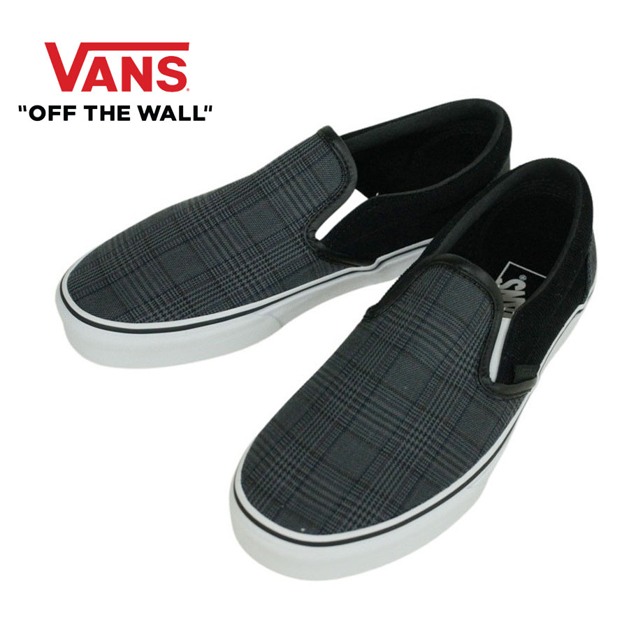 バンズ バンズ VANS ヴァンズメンズ レディース スニーカーCLASSIC SLIP-ONクラシック スリップ オン (SUITING)BLK/TRUE WHITE (ブラック/トゥルーホワイト)黒 白 柄 ローカット 靴