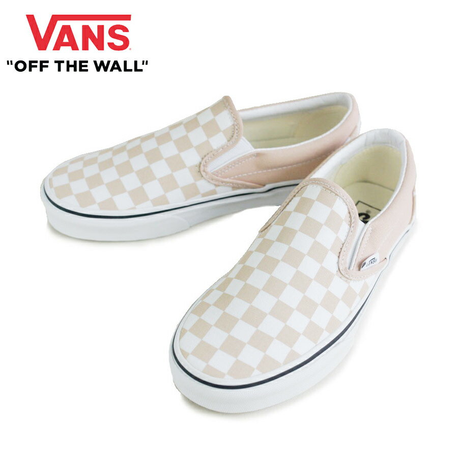 バンズ VANS ヴァンズレディース スニーカーCLASSIC SLIP ONクラシック スリッポン(CHECKERBOARD)FRAPPE/TRUチェッカーボード フラッペトゥルーホワイトベージュ 白のサムネイル