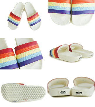 バンズ レディースサンダルVANS ヴァンズSLIDE ON スライドオン(RAD RAINBOW)MARSHMALLOW(ラッドレインボー)マシュマロスリップ 虹 サンダル 白 シャワーサンダル