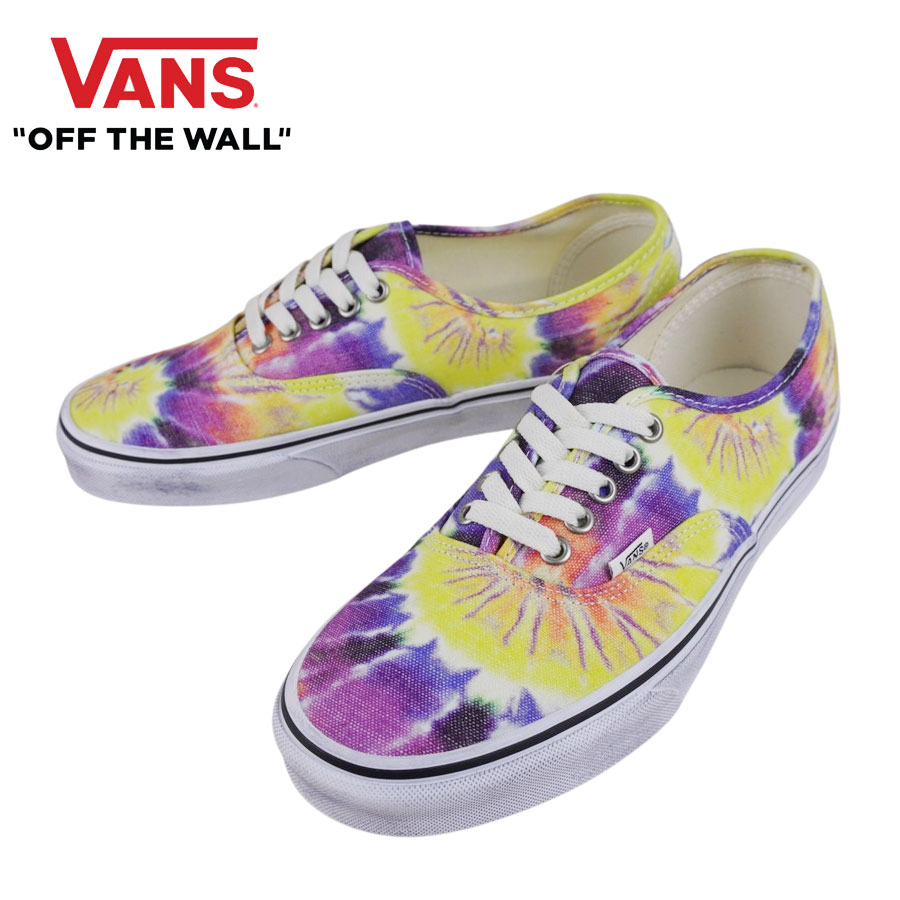 バンズ VANS ヴァンズ【箱なし】メンズ スニーカーAUTHENTICオーセンティック(WASHED)TIE DYE/TRUE WHITE(ウォッシュド)タイダイ/トゥルーホワイトローカット 靴 スケボー カラフル 染め