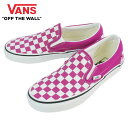 バンズ バンズ VANS ヴァンズCLASSIC SLIP-ONクラシック スリッポン(CHECKERBOARD)FUCHSIA RED/TRUE WHITE(チェッカーボード)フューシャレッド/トゥルーホワイトメンズ レディース スニーカー 靴 スケボー sk8ストリート ローカット チェック ピンク