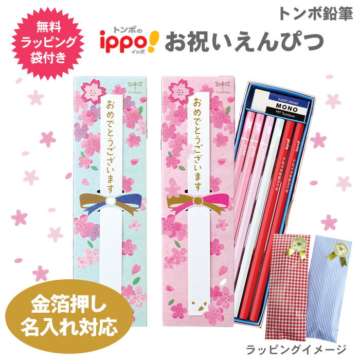 【ラッピング無料】名入れ 鉛筆 トンボ鉛筆 ippo! お祝いえんぴつ MP-KM02-2B MP-KW02-2B イッポ 鉛筆 かきかたえんぴつ 12本 六角...