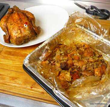 【※賞味期限 2022/9/13までの為50%OFF】★ローストチキン手作りキット レシピ付♪クリスマス★2〜6人前【丸鶏・ポップアップタイマー・スタッフィング・スペシャルスパイスミックス】調理セット-SET601