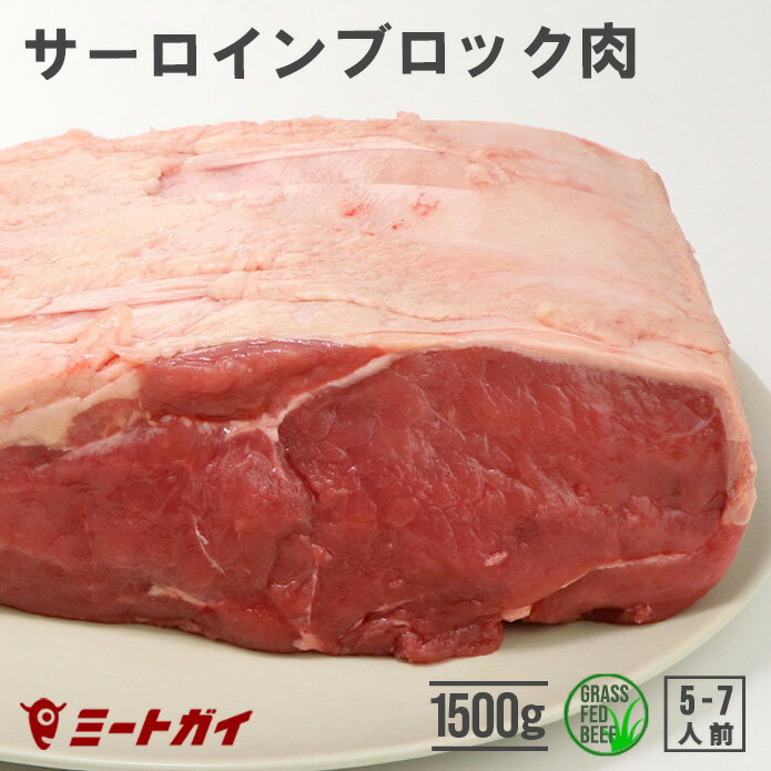 ステーキ ステーキ肉 赤身 サーロイン ブロック 1.5kg！（送料無料) ローストビーフや厚切り サーロインステーキ 肉 塊肉で焼肉三昧 赤身 お歳暮 お中元 牧草牛 グラスフェッドビーフ 牧草飼育 牛肉ブロック 肉問屋 冷蔵肉 バーベキュー BBQ-B101b