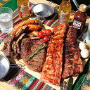 (送料無料) わいわい盛り上がる!フレンズBBQセット 5人前 2.7kg BBQ 食材 バーベキュー肉 焼肉 送料無料 バックリブ ステーキ ブロック肉 ソーセージ ラムチョップ ソース入- SET052(4)