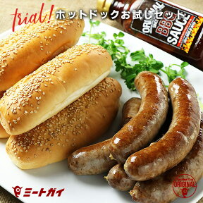 【送料無料】ホットドックお試しセット (オリジナルソーセージ・特製BBQソース・バンズ）5人前 調理セット-SET810