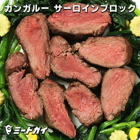 カンガルー肉 サーロイン ブロック 450gオーストラリア産 ルーミート (直輸入品) バーベキューの材料に！ 鉄分豊富 ヘルシー ステーキ/たたきにもぴったり 高たんぱく 低カロリー 低脂肪 ジビエ -D007a