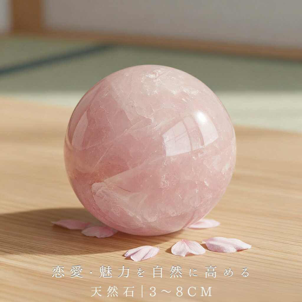 ローズクォーツ 水晶玉 30〜90mm ピンク 天然石 恋愛運UP 癒し パワーストーン 女性運 美容運 恋愛成就 開運 風水アイテム ギフト プレゼント お守...