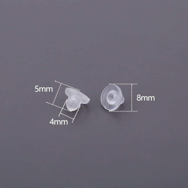 安カワアクセサリーMuse本店の樹脂 イヤリング用 保護ゴム イヤリングキャッチ シリコンクッション 8mm 20個 穴径約4mm イヤリング　シリコン　ゴムキャッチ やわらかい 外れにくい シリコン キャッチャー アクセサリー パーツ ハンドメイド 素材 材料 金属アレルギー対策 痛くない｜アングル2