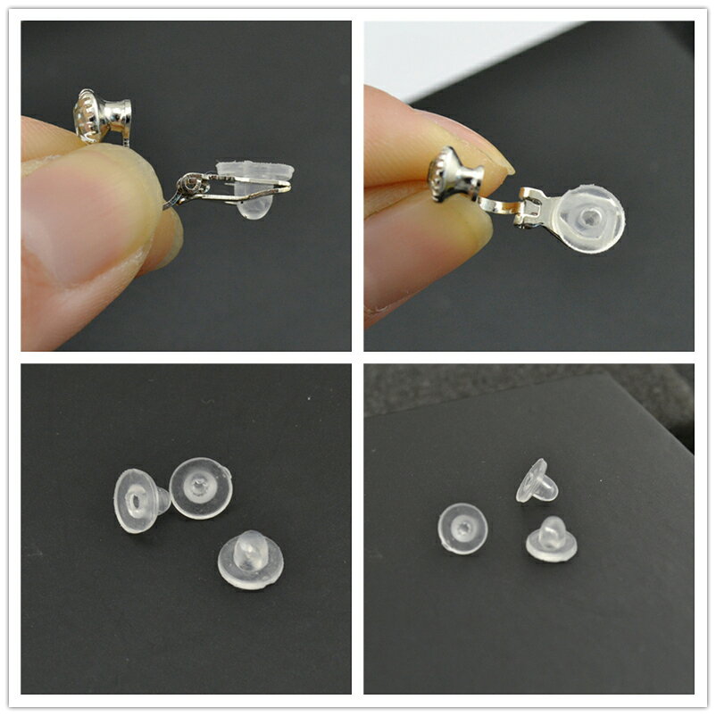 安カワアクセサリーMuse本店の樹脂 イヤリング用 保護ゴム イヤリングキャッチ シリコンクッション 8mm 20個 穴径約4mm イヤリング　シリコン　ゴムキャッチ やわらかい 外れにくい シリコン キャッチャー アクセサリー パーツ ハンドメイド 素材 材料 金属アレルギー対策 痛くない｜アングル3