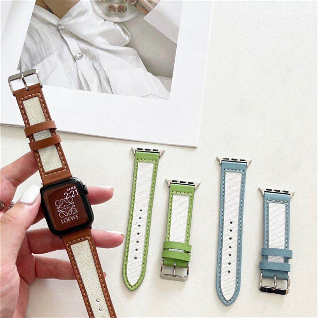 アップルウォッチベルト 本革 おしゃれ 帆布 38mm 40mm 42mm 44mm 41mm 45mm 46mm Ultra 49mm apple watch 腕時計ベルト メッシュ 装着簡単 おしゃれ 長さ調整可 防汗 速乾 耐衝撃 ビジネス series 11 10 9 8 7 6 5 4 3 2 1 SE Apple watch バンド レディース バンド交換 3